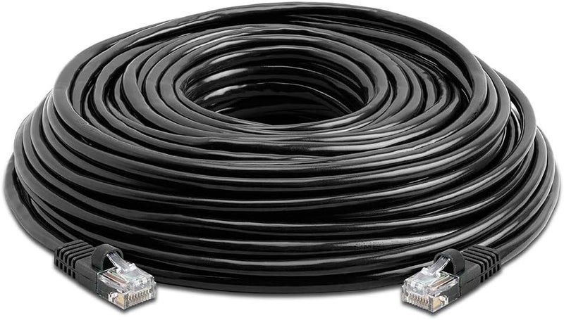 Cmple - Cat5e Ethernet Cable 100 ft, 350 MHz UTP Cat 5e Ethernet Patch Cord, 1Gbps Network LAN Cables, RJ45 Connectors, Compatible with Laptop, Modem, Router - Black - Image 2